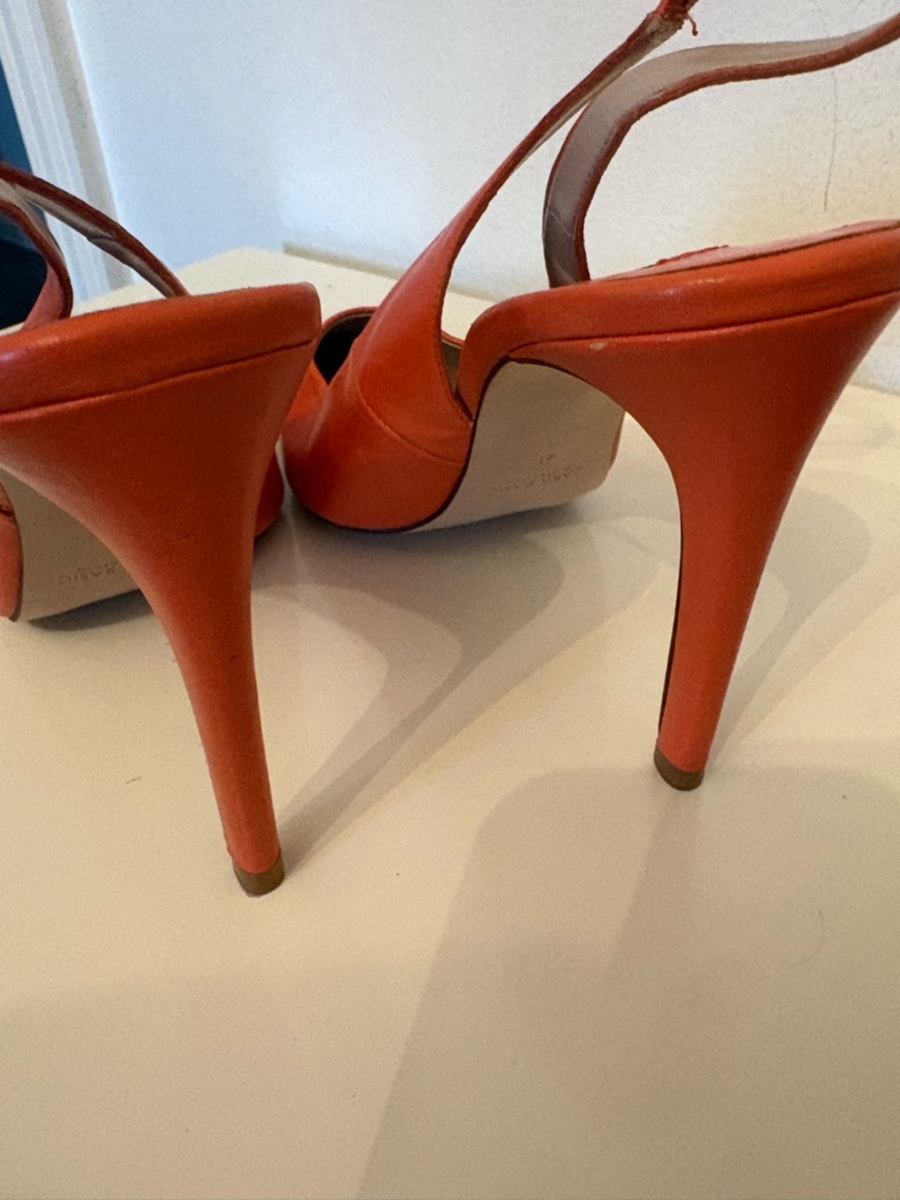 Zara Orange Pointed Slingback Pumps - Picture 4 of 5